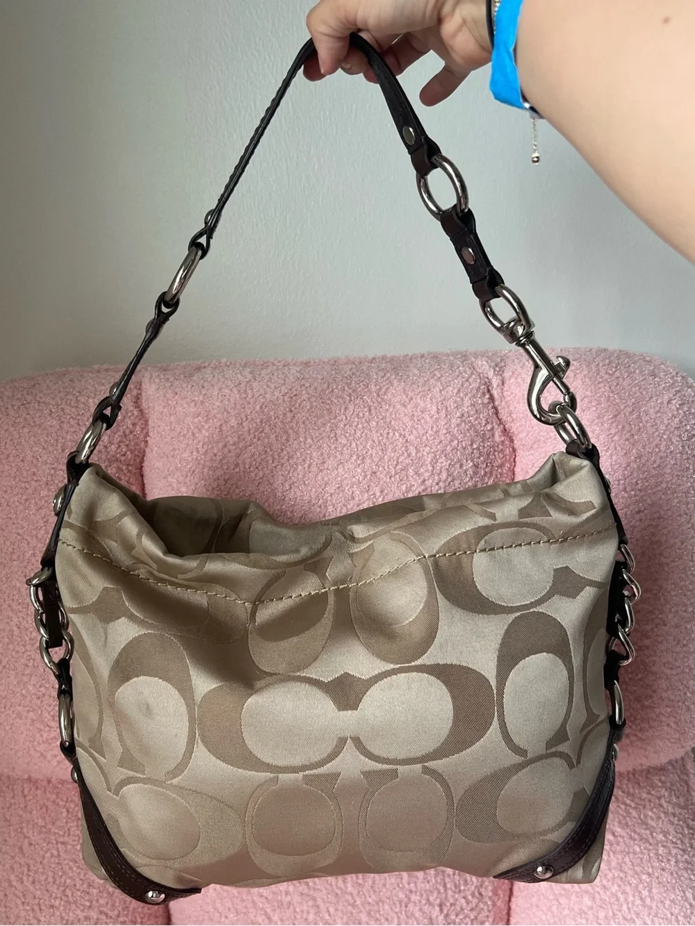 Coach Signature Carly Hobo Shoulder Bag